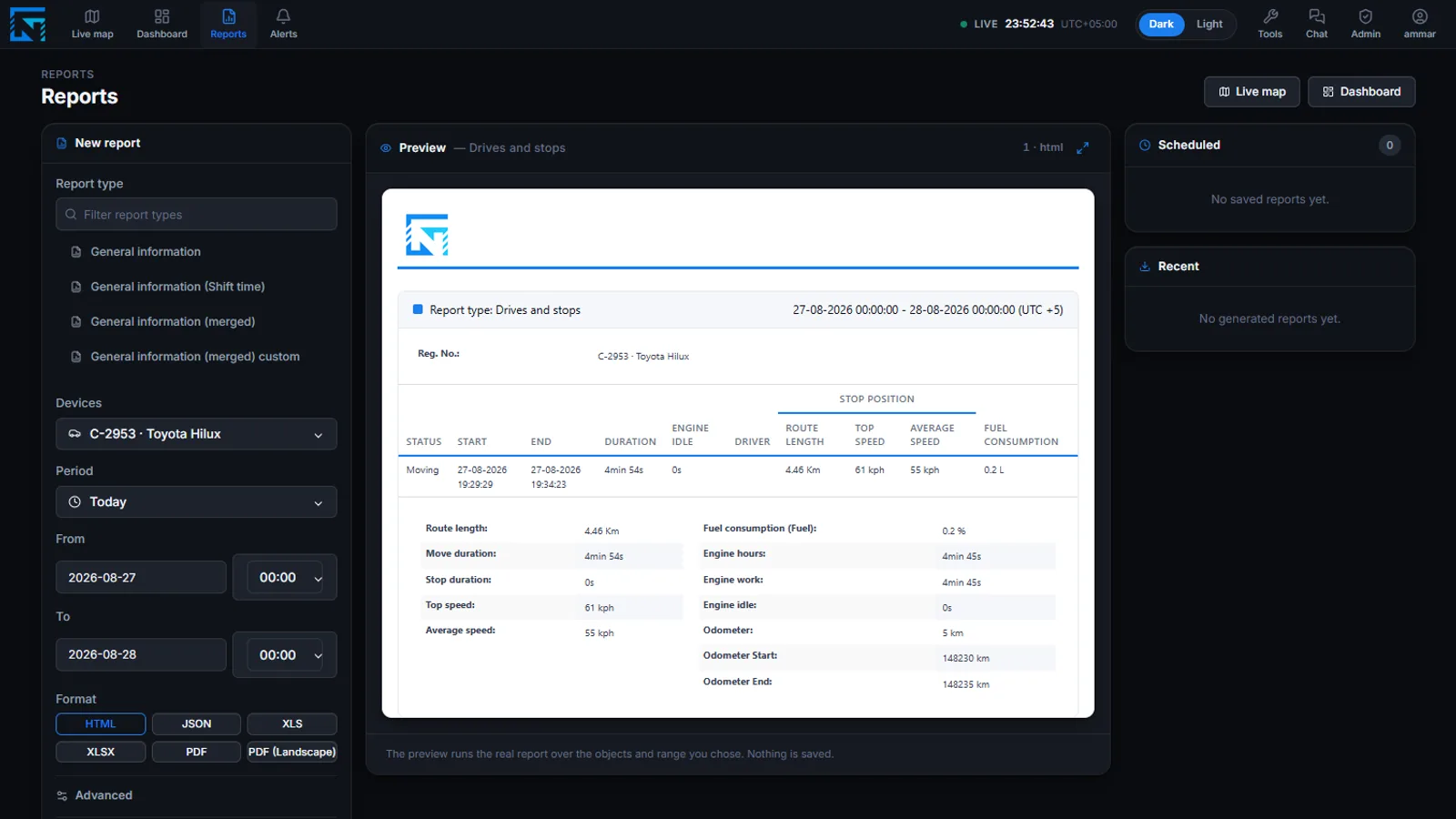 Report builder with the 87 report types and scheduled email delivery